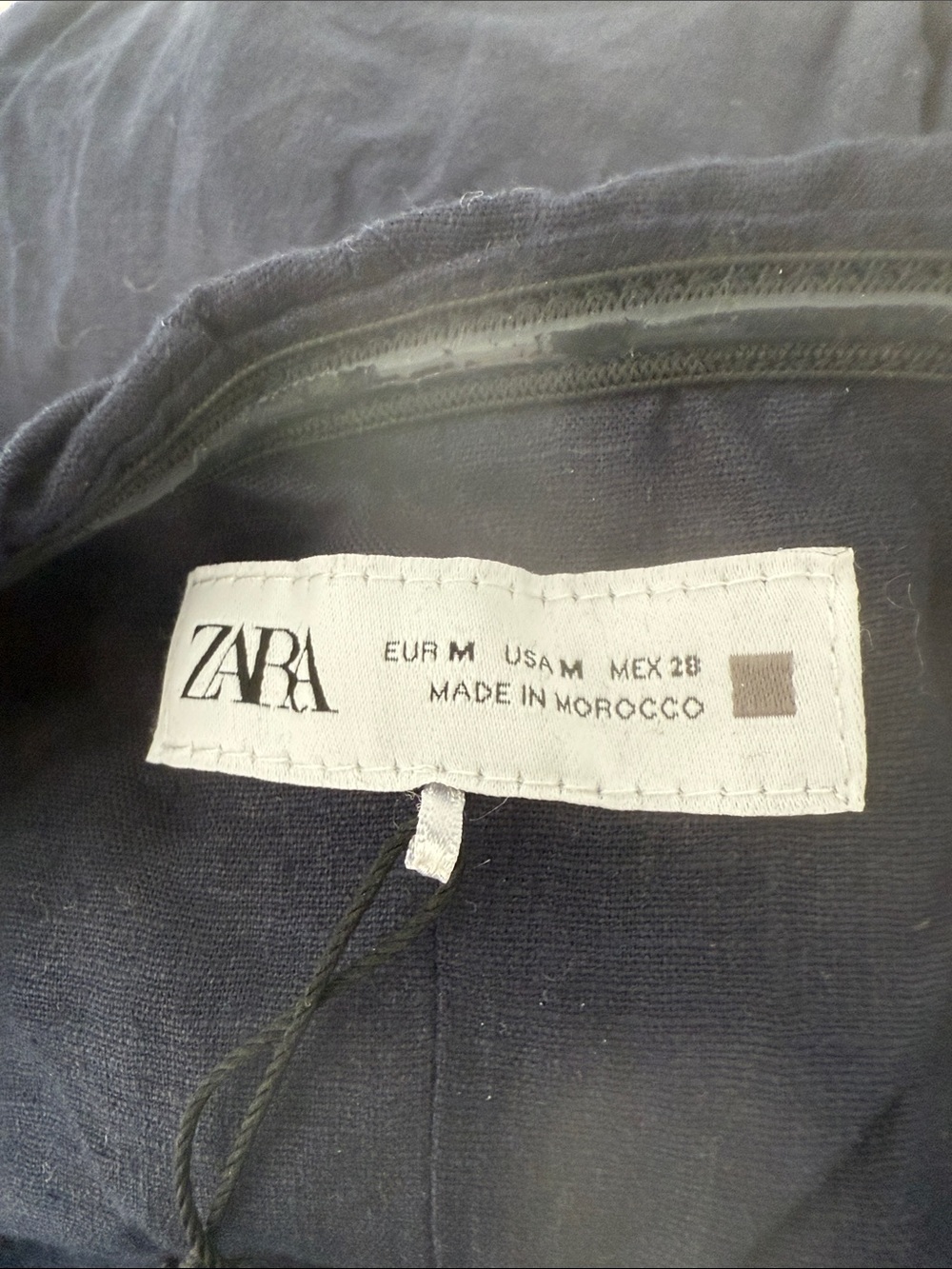 New ZARA Linen Bland Ruched Strapless Midi Dress - Picture 7 of 7